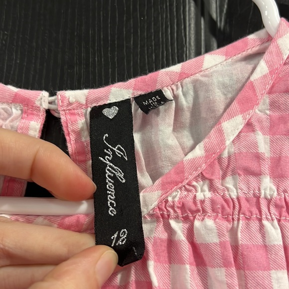 Pink and White Gingham Midi Dress size 8 - Picture 3 of 7